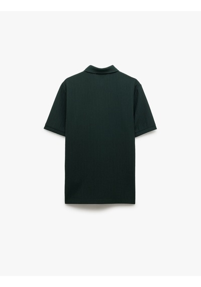 Koton Kısa Kollu Düğmeli Regular Fit Polo Yaka Tişört Haki 5sam10092mk Haki
