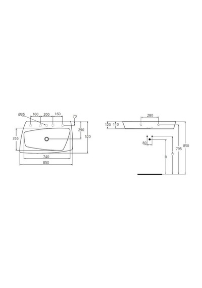 Ideal Standard - Simply U Intensive 85 Cm Lavabo Beyaz - T097501-