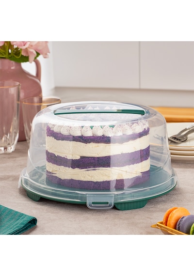 Porsima 1093 Yuvarlak Kek Pasta Fanusu Saklama Kabı 25 CM Yeşil