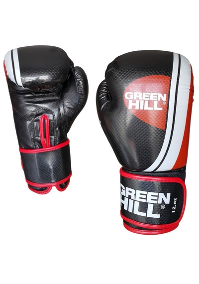 Green Hill Knock Out Carbon Deri Boks Ve Kick-boks Eldiveni Siyah