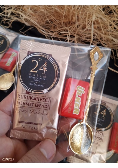 Farklı Market Öğretmenler Günü Altın Kaşık Kahve Çikolata 15 Adet