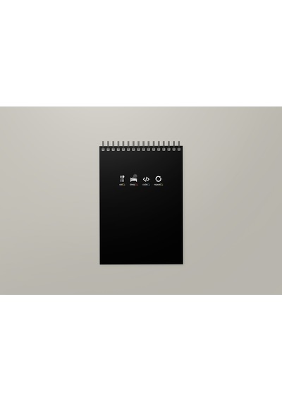 Notebook for Developers - Eat Sleep Code Repeat - Siyah - Kısmi Lak'lı Yumuşak Kapak - 50 Yaprak - Kareli - Spiralli Bloknot