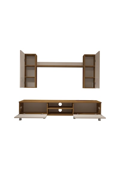 Decoraktiv Eko 5d Mdf Dvd Krom Ayaklı Tv Ünitesi Tv Sehpası Pera - Beyaz