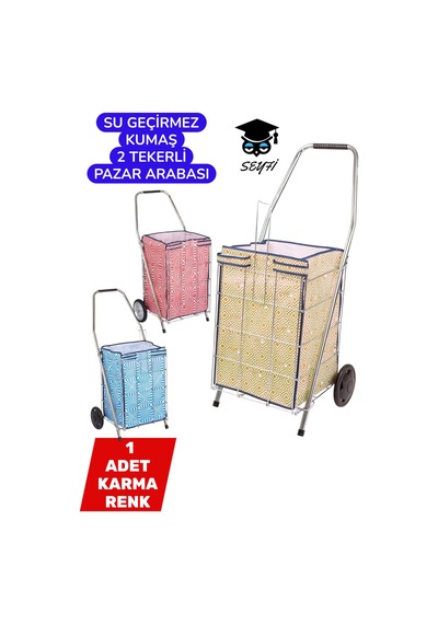 Su Geçirmez Kumaş 2 Tekerli Pazar Arabası Geniş Hacimli