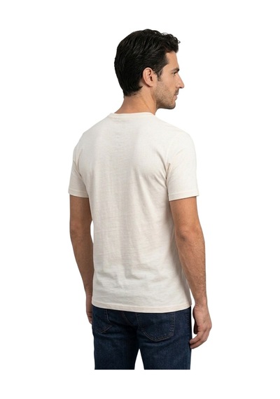 Cazador 44330 Ekru Erkek Bisiklet Yaka Tshirt