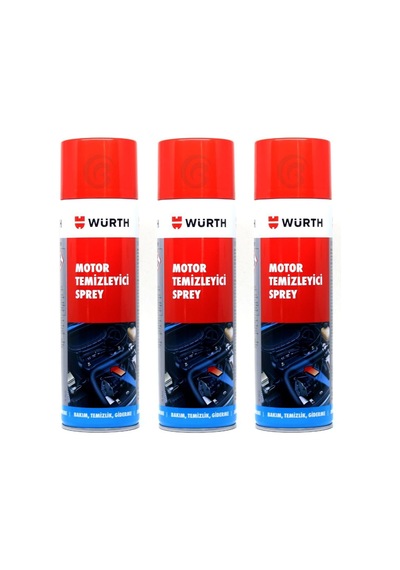 Würth 3x Motor Temizleyici Sprey 500 Ml Su Gerekmez Çok Renkli