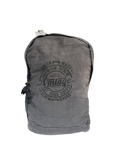 Old Cotton Cargo Kaliteli Vintage Disayn Laptop Bölmeli Sırt Gezi Çantası Leone Bag Oil 5100 Gri