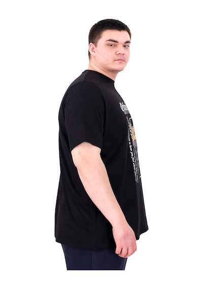 Mode Xl Büyük Beden Erkek T-shirt Bisiklet Yaka Optımıstıc U25028 Siyah Siyah