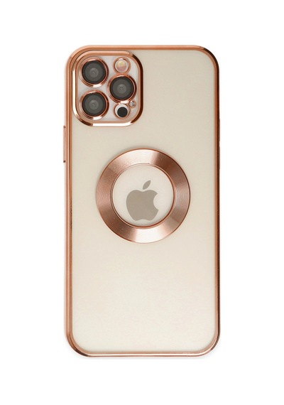 Apple iPhone  Uyumlu-  12 Pro Kılıf Slot Silikon - Rose Gold