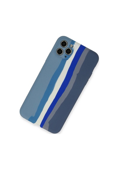 Gld-spt- Newface Apple Uyumlu iPhone 11 Pro Kılıf Ebruli Lansman Silikon - Mavi-gri