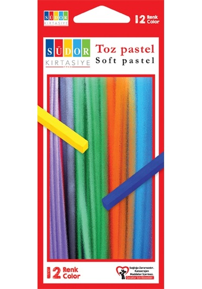 Südor Pastel Boya Toz 12 Renk Bs97 Çok Renkli