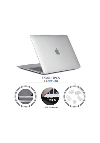 Usb-c Ve 3.5mm Jack Toz Tıkacı Seti Telefon Tablet Laptop Port Koruyucu Silikon Kapak 5li Set Şeffaf