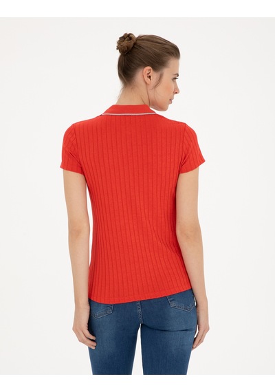 Pierre Cardin Kadın Nar Çiçeği Tişört 50288292-vr239 Nar Çiçeği