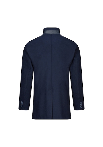 Hatemoğlu Lacivert Slim Fit Hakim Yaka Yünlü Kaşe Palto 2982370 Lacivert