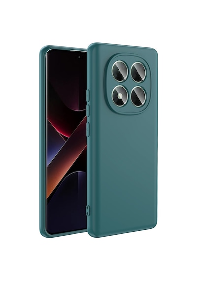 Xiaomi Poco X7 Kılıf Yumuşak Silikon Kamera Korumalı Lansman Pazarplus Koyu Yeşil