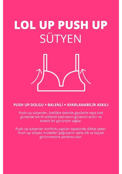Cottonhill Lol Up Push Up Balenli Sütyen 3'lü Paket Çok Renkli
