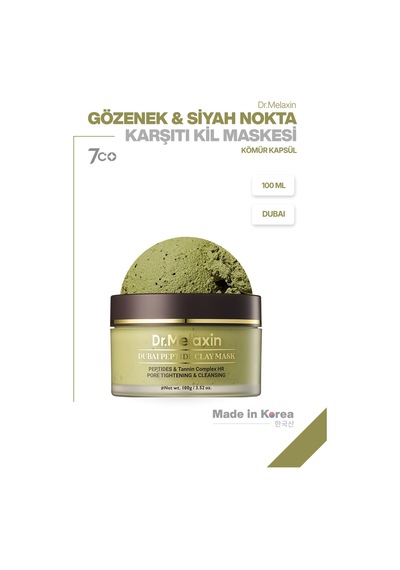 Dubai Peptit Aktif Kömür Kil Maskesi Gözenek Sıkılaştırıcı & Sebum Dengeleyici 100ml