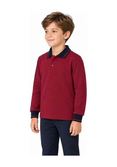 Baglan Kolej Polo Yaka Bordo Sweatshirt Ytg Ogrtl1453