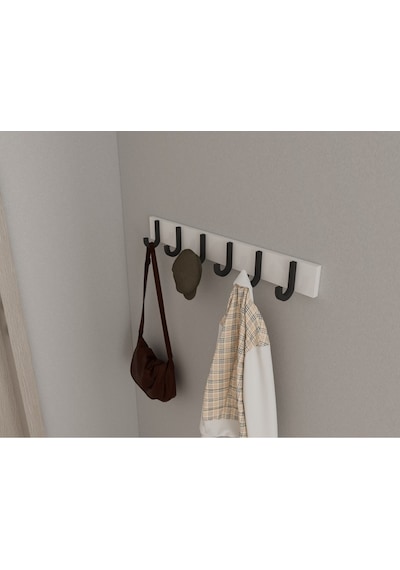 Hepsi3boyutlu Modern Duvar & Kapı Baston Askılık - 6 Adet Siyah J Askılık - Model No : 6 Siyah