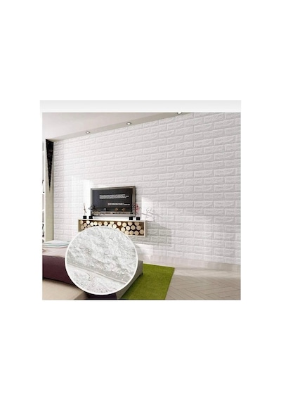 Ukab Dekor 70x38 Cm 0,27m² Silinebilir Beyaz Kendinden Yapışkanlı 3d Esnek Duvar Kağıdı Paneli Beyaz 70 X 77