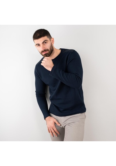 Likralı Erkek Lacivert Sweatshirt