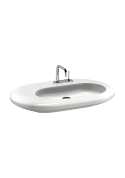 Ideal Standard - Simply U Natural Tezgan Üstü Lavabo Çift Delikli - T017001- Beyaz