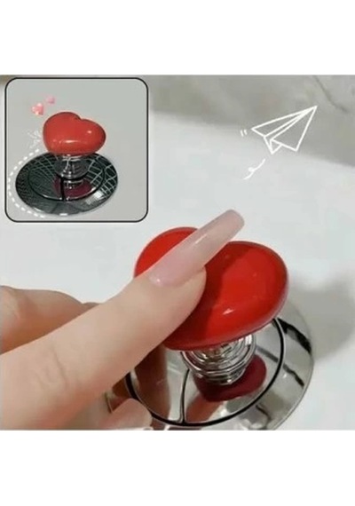 Klozet Sifon Tuşu Tasarımlı Kırmızı