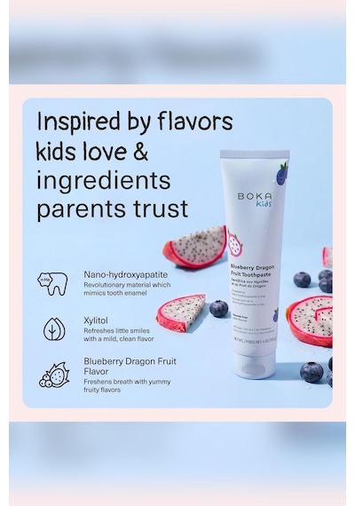 Boka Kids Blueberry Dragon Fruit Nano-hydroxyapatite Çocuk Diş Macunu 96gr