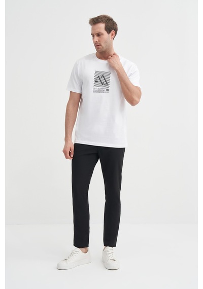 Cazador 41720 Erkek Bisiklet Yaka Beyaz Tshirt