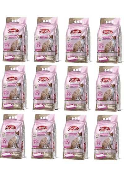 Energy Bentonit Kedi Kumu Bebek Pudrası Kokulu 12 x 5 L