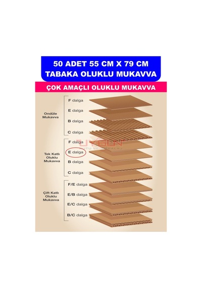 50 Adet 55cm X 79cm Baskısız Tabaka Oluklu Mukavva, Çocuk Etkinlik Kartonu, Maket Kartonu, Kargo Kartonu
