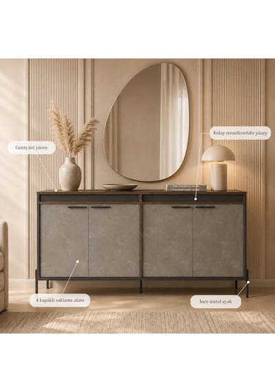 Voguemaxima Home Verona 4 Kapaklı Metal Ayaklı Konsol 184x44,5x91,6 Cm Kahve Beton Antrasit Antrasit - Mermer Voguemaxima Home Verona 4 Kapaklı Metal Ayaklı Konsol 184x44,5x91,6 Cm Kahve Beton Antrasit Antrasit - Mermer
