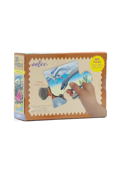 Eeboo 20 Parça Yapboz - Dinosaur Land
