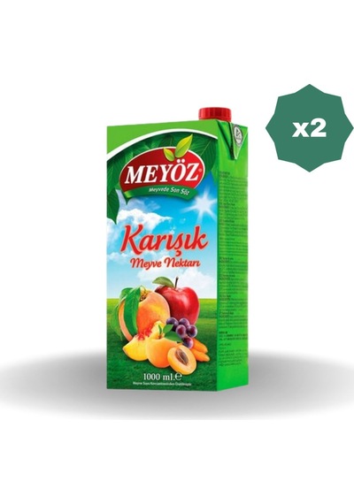 Meyöz Karışık Meyve Nektarı 1 Lt - 2 Adet