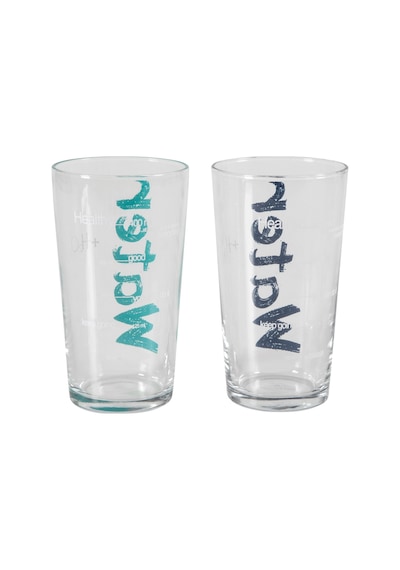 Mudo Home Water Bardak 570 Ml 2'li Set -mavi&turkuaz Şeffaf