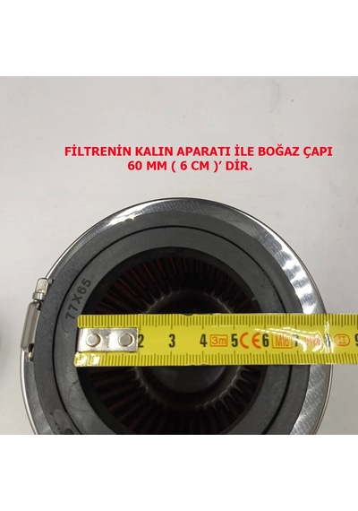 Ayarlanabilir Çaplı Açık Hava Filtresi Dar Kırmızı Renk 60mm-70mm-76mm