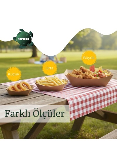 Kağıt Tabak Küçük Boy 50'li Kullan At Gıda Sunum Tepsisi Sızdırmaz Hamburger Patates Sosisli Çerez Piknik Servi Diğer