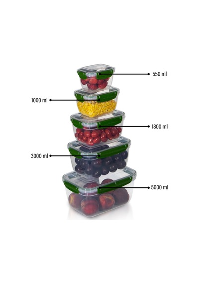 5'li Master Dikdörtgen Saklama Kabı 400 ML - 800 ML - 1400 ML - 2300 ML - 4000 ML 001