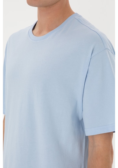 U.S. Polo Assn. Erkek Comfort Fit Bisiklet Yaka Açık Mavi Tişört 50306879-VR003