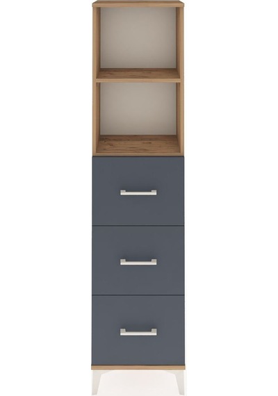 Arges Dolap 2 Raflı 3 Çekmeceli 44x30x182 Çam-antrasit Çam