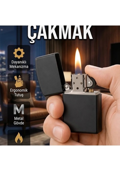 Metal Gövdeli Mat Tasarım Çakmak Ergonomik Tutma Özellikli Şık Aksesuar