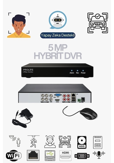 2 Li Sesli Güvenlik Kamerası 5 Mp Gece Renkli Yüz Ve Araç Tanımalı Full Hd Kamera Sistemi