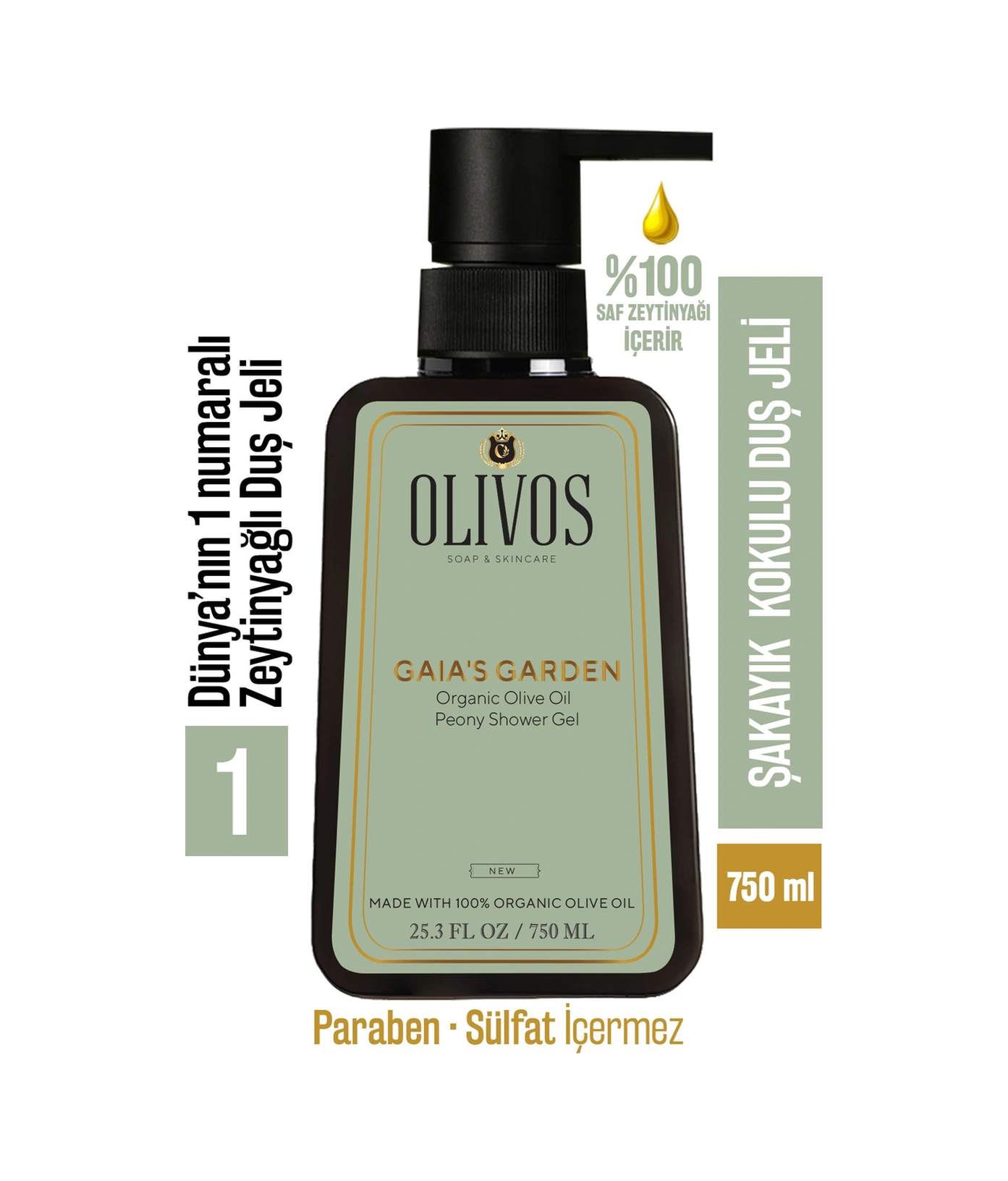 Olivos Doğal Şakayık Kokulu Zeytinyağlı Banyo Ve Duş Jeli 750 ML