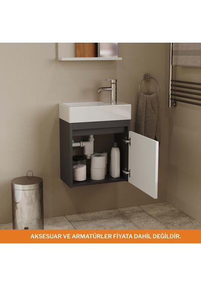 Aqua Bagno Minizia Banyo Dolabı 45 X 26 Cm. Antrasit -beyaz ,lavabo Dahil Abs.50.35.08.01 Antrasit - Beyaz Aqua Bagno Minizia Banyo Dolabı 45 X 26 Cm. Antrasit -beyaz ,lavabo Dahil Abs.50.35.08.01 Antrasit - Beyaz