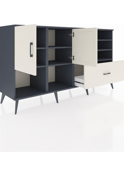 Hyperion Konsol 7 Raflı Tek Çekmeceli 2 Kapaklı 176x44x99 Antrasi Antrasit-aytaşı Hyperion Konsol 7 Raflı Tek Çekmeceli 2 Kapaklı 176x44x99 Antrasi Antrasit-aytaşı