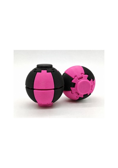 Alvera Press Küresi 3d Baskı Dönüşen Mekanik Fidget Stres Oyuncağı-pembe-siyah 52762313