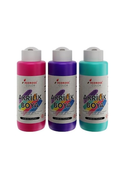 Mor-fuşya-turkuaz Akrilik Boya 3&apos Lü Set 3x120ml