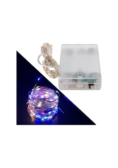 3 Aa Pilli 4 Renkli Rgb Sabit 10 Metre Kablolu Bağ Led