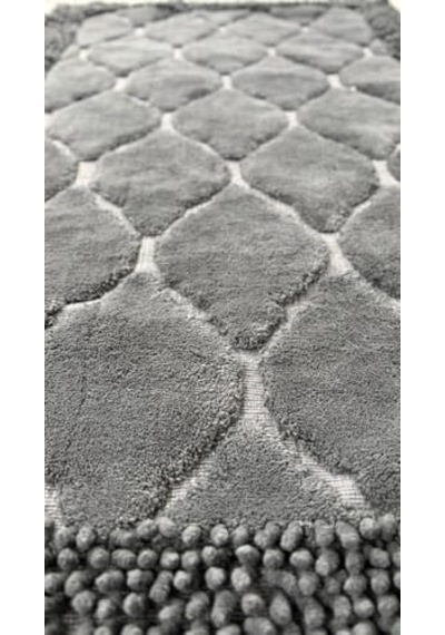 Tr Pamukkent Süper Emici 2'li Pamuk Ultra Lüks Banyo Paspası Seti Antrasit 60x100 Cm Ve 50x60 Cm Diğer