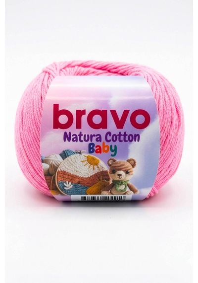 Natura Cotton Baby Pembe 405 %100 Pamuk Koton Bebek Ve Amigurumi Punch Panç El Örgü İpi 50 Gr 130 Mt